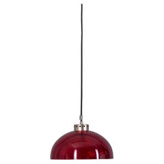Lampada a sospensione vintage anni 
80 in plexiglass rosso, design Italiano