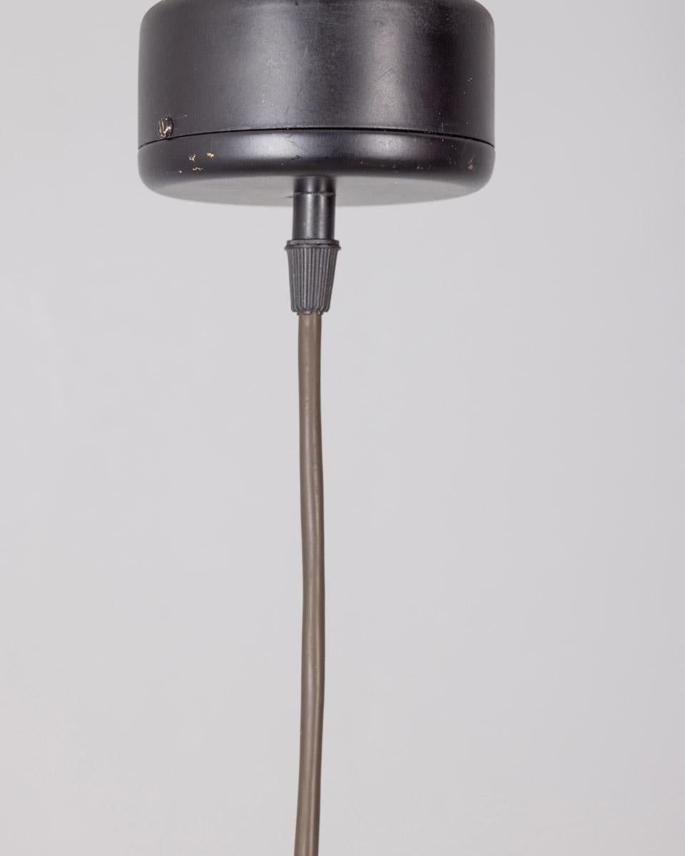 Metal Vintage 80's pendant lamp metal glass Italian minimalist design For Sale