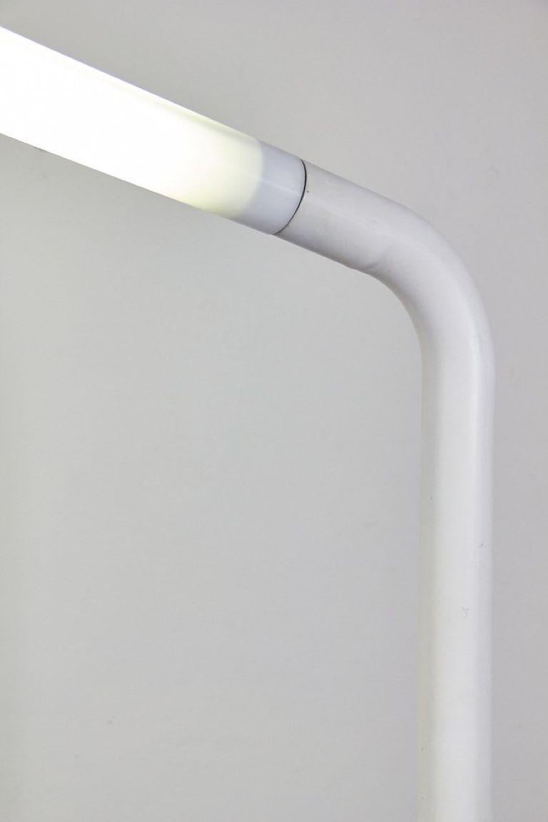 Late 20th Century White Boeri-style arc lamp, 1970s For Sale