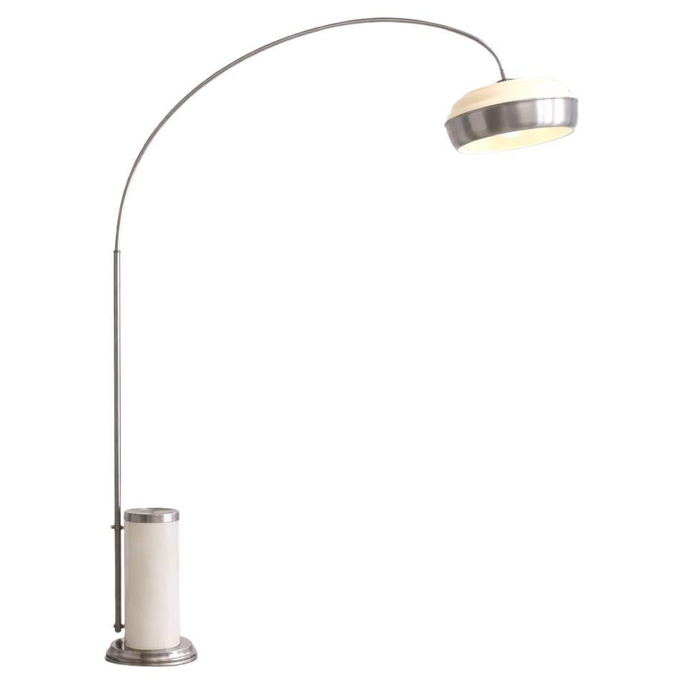 Italian Arched Floor Lamp by Studio Luce, Steel Frame, Vintage 1970s