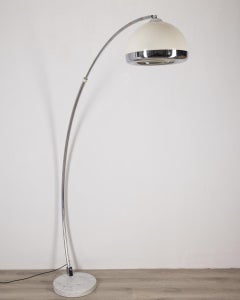 Vintage 1970s marble and metal arc lamp Italian design