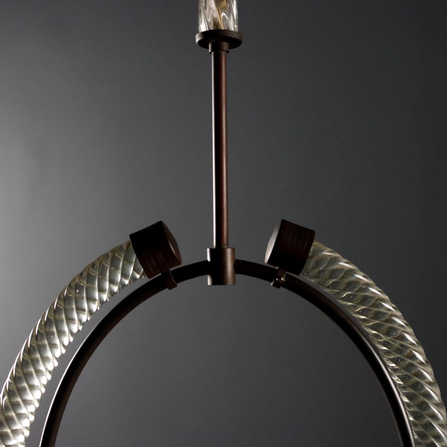 Lampada anni '40 in vetro di Murano in vendita 3