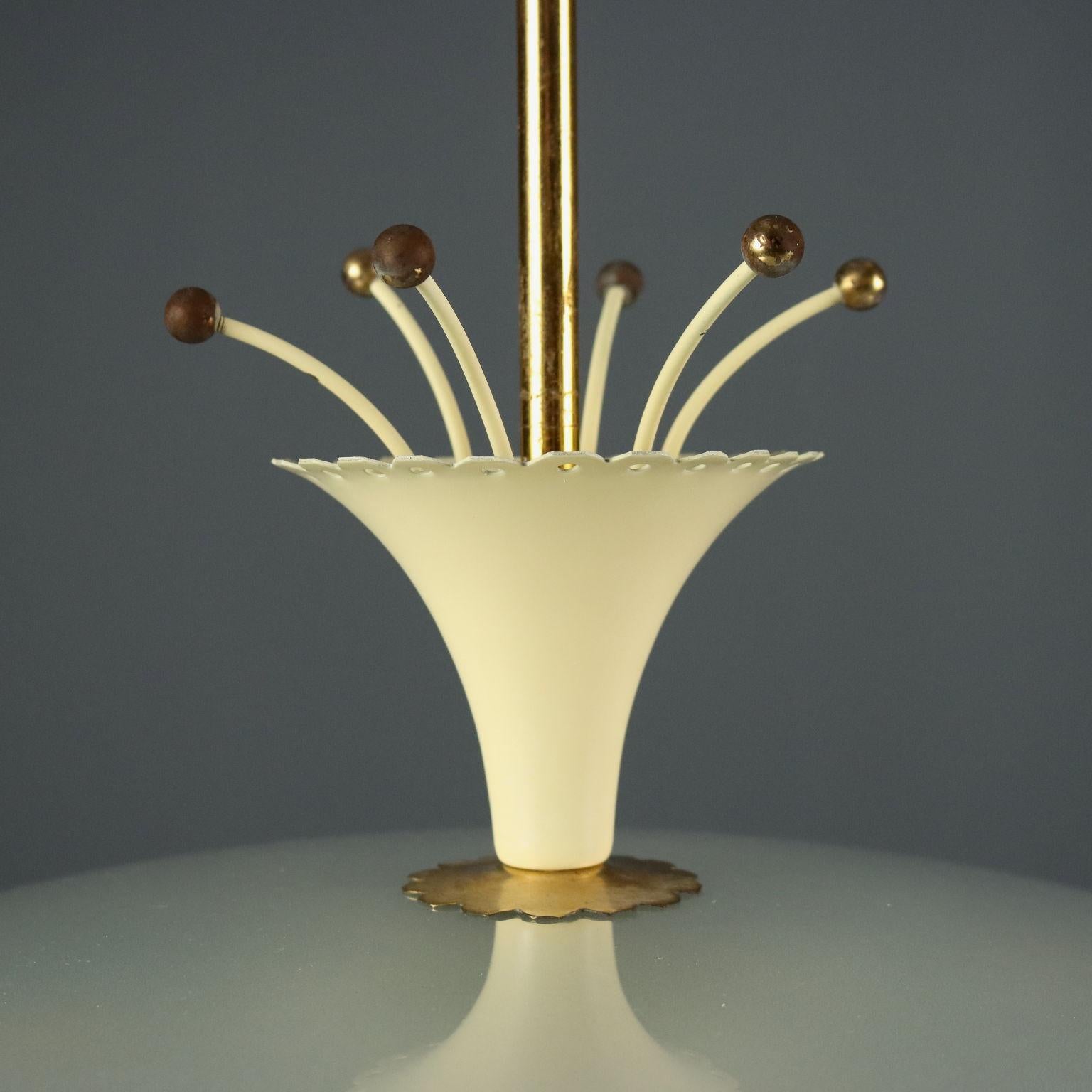50's Lamp with Machined Glass For Sale 2