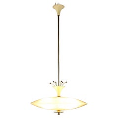 Lampe des années 1950 en verre travaillé