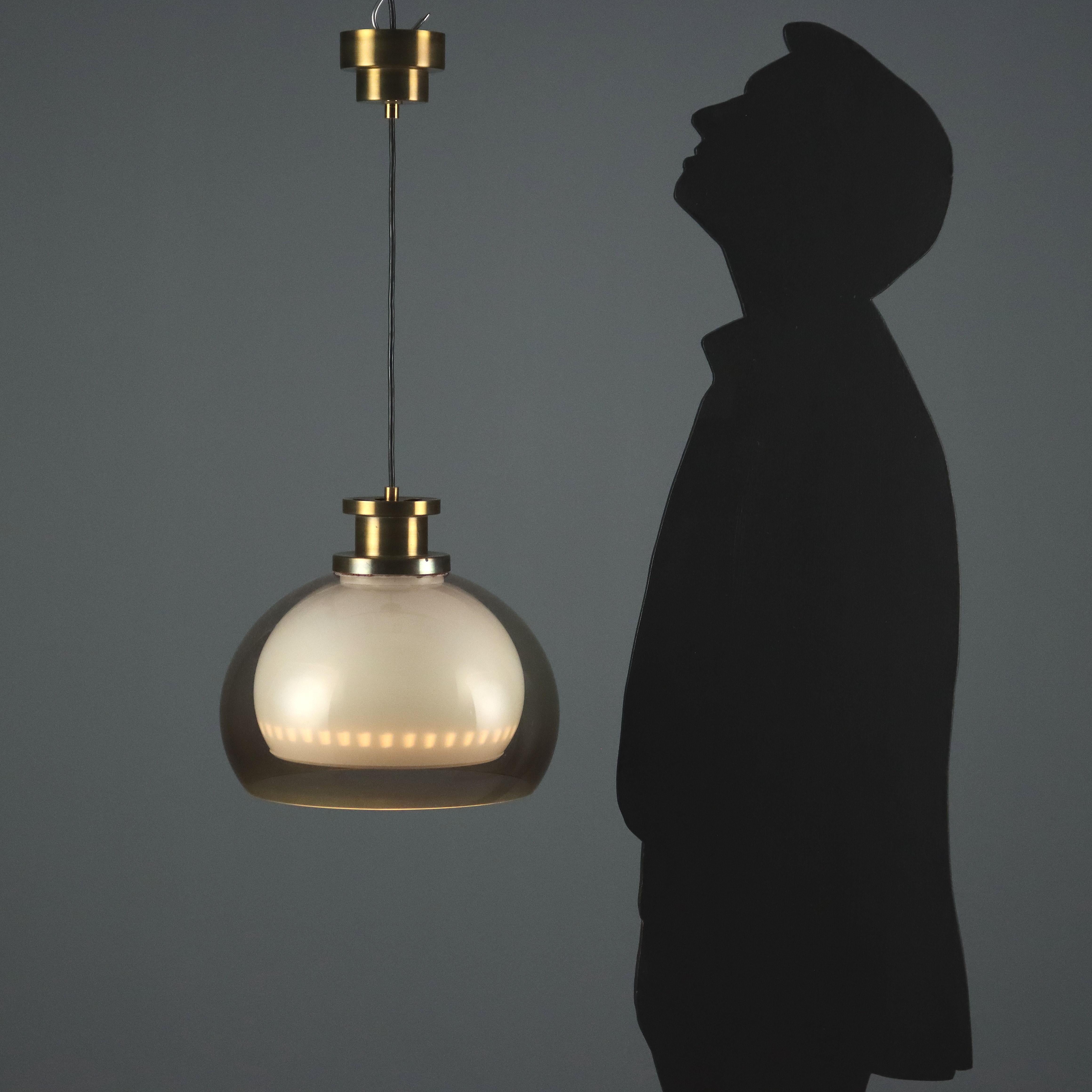 Mid-Century moderno Lampada Anni '60 Con Doppia Calotta in Metacrilato in vendita