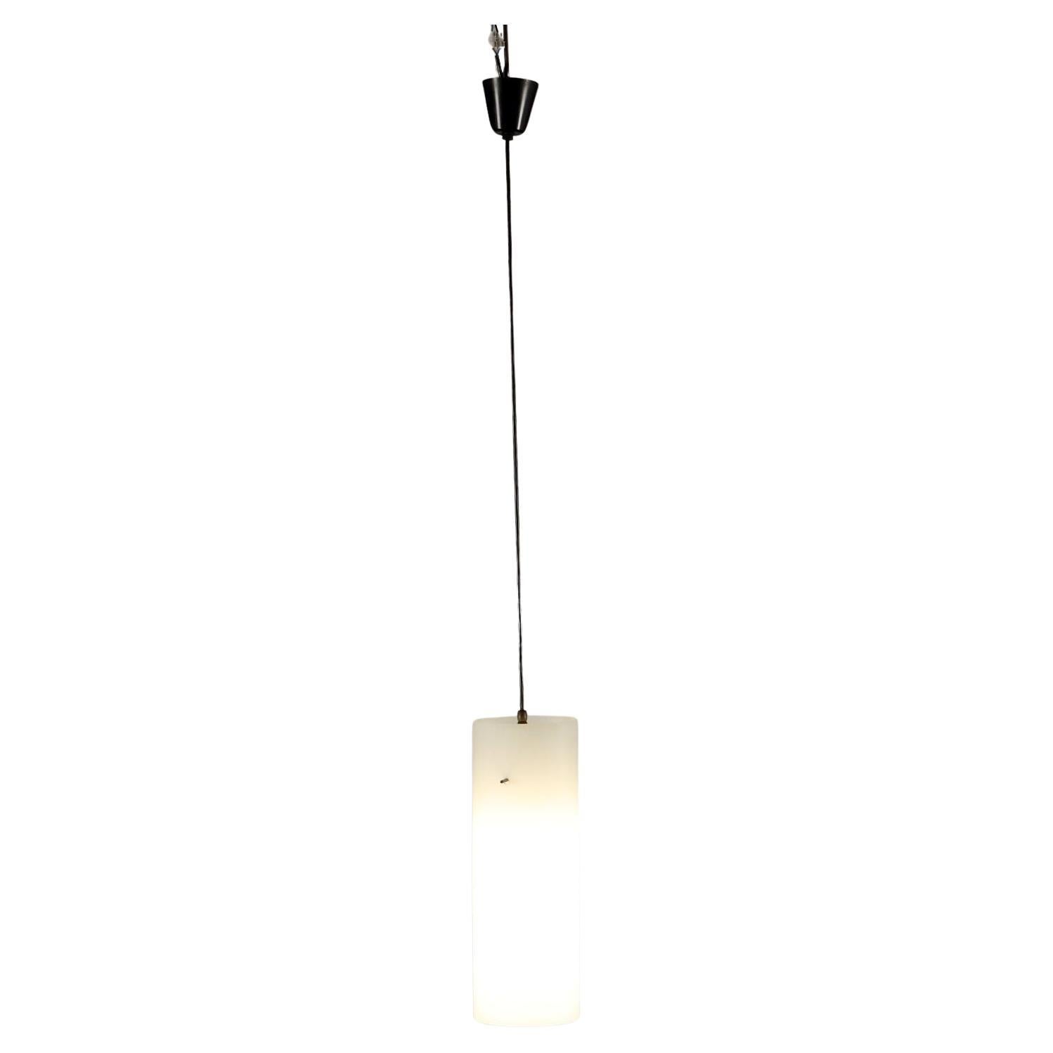 1960s lamp in white opaline glass