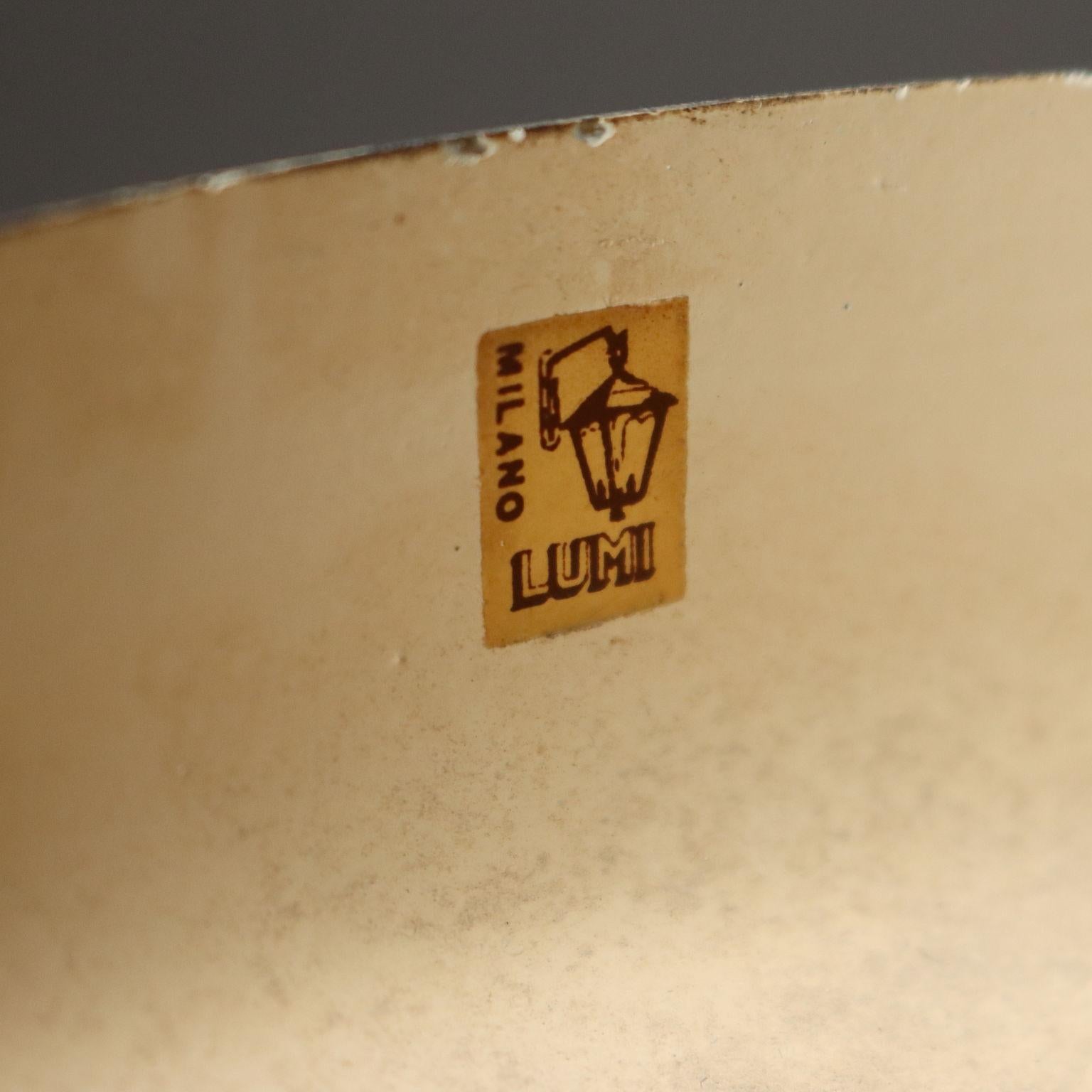 Brass Lampada Anni 60 Produzione Lumi in ottone e vetro opalino