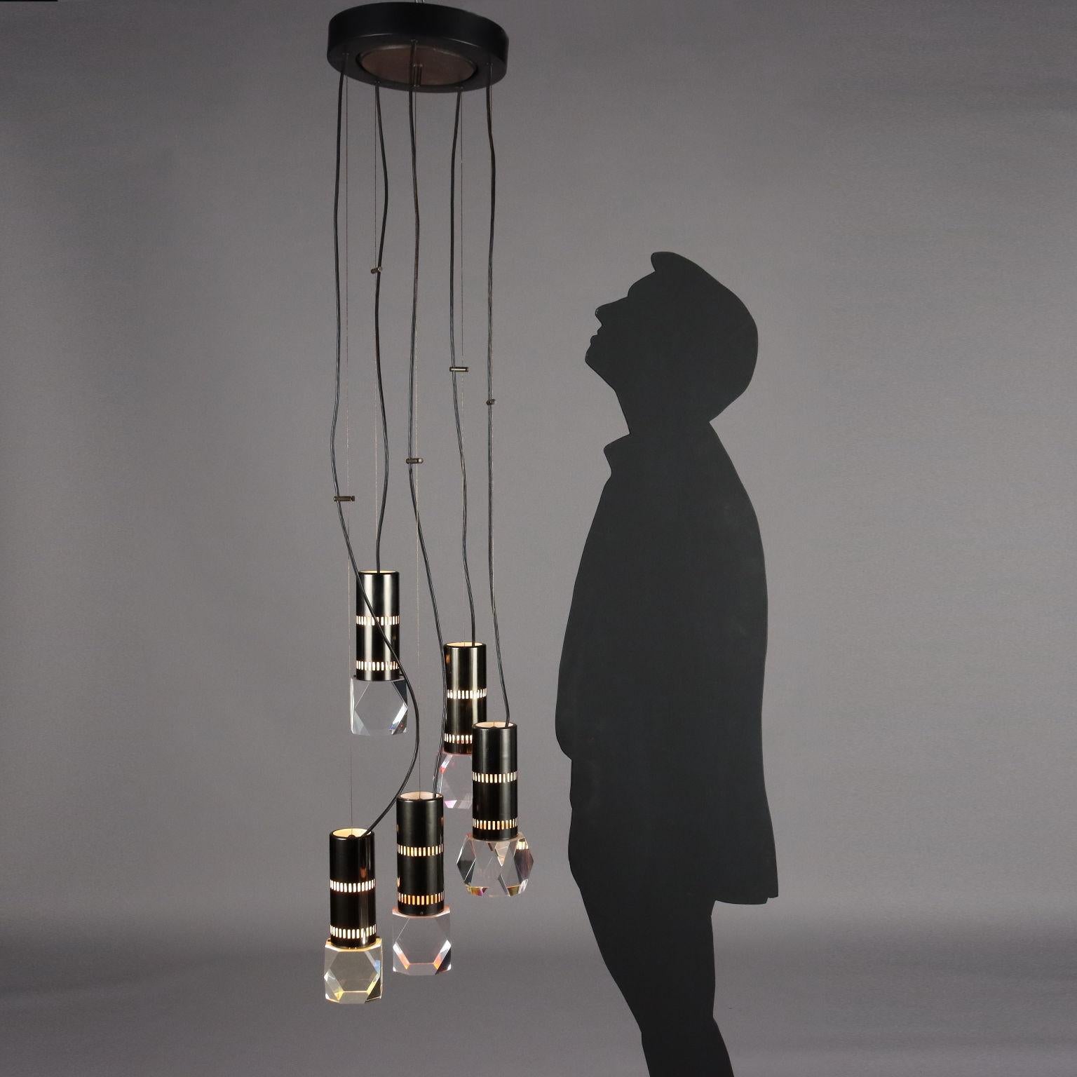 70er Lampe mit mehreren Lichtpunkten (Moderne der Mitte des Jahrhunderts)