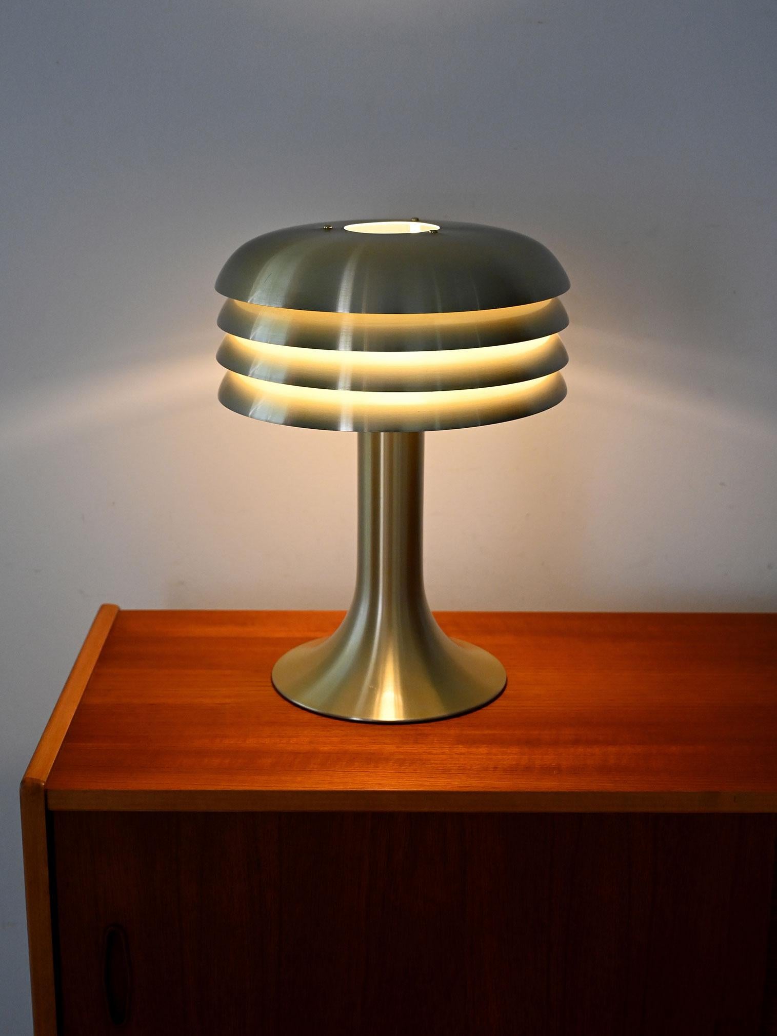 Lampada da tavolo BN-26 di Hans-Agne Jakobsson in alluminio anodizzato oro, con etichetta originale.

Lampada da tavolo BN-26 disegnata da Hans-Agne Jakobsson e prodotta in Svezia negli anni ’60. Realizzata in alluminio anodizzato color oro,