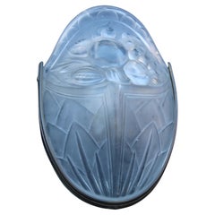 1930s French Art Deco Wall Lamp in Crystal and Brass Lalique Style