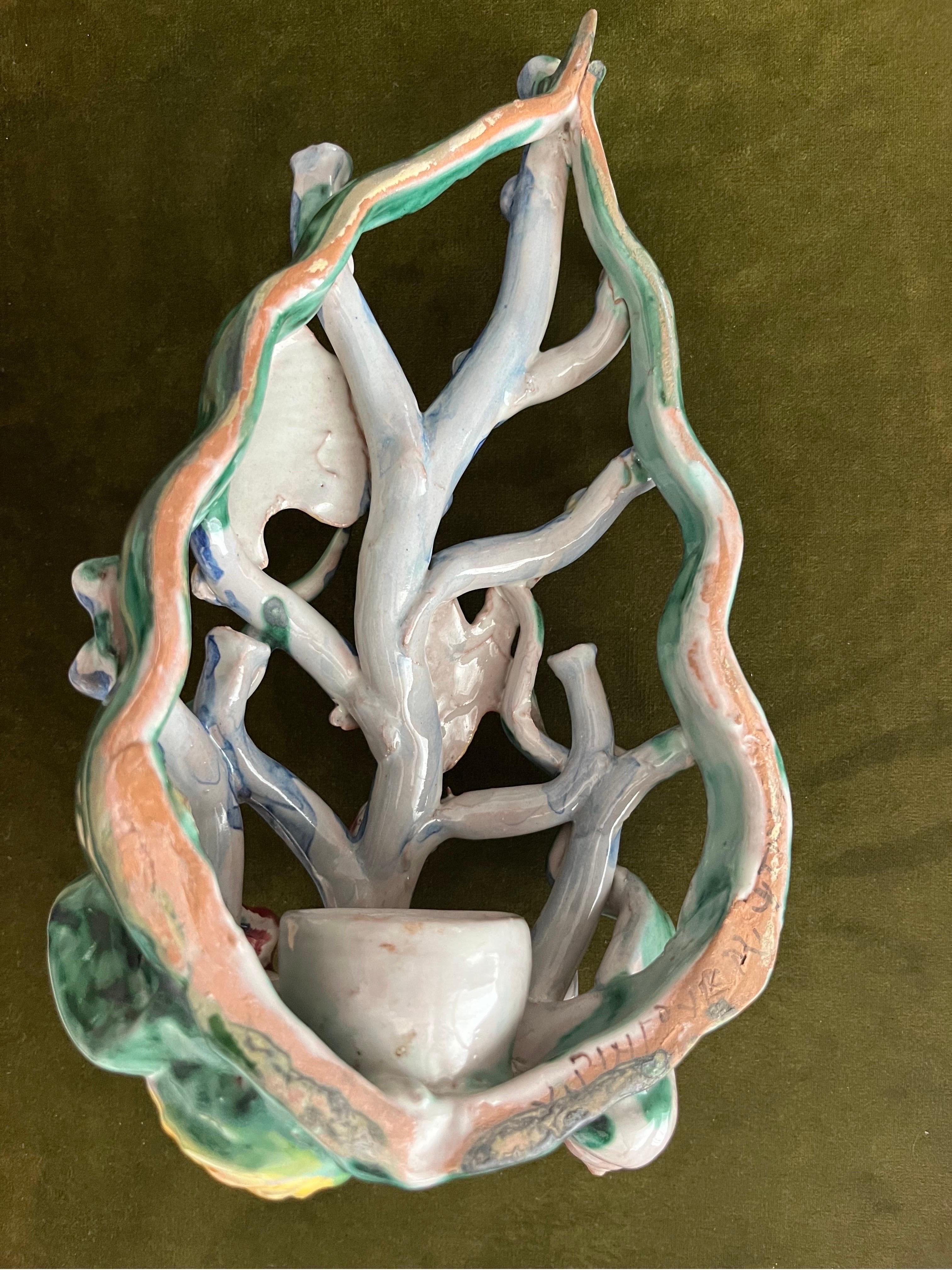 Lampada da parete Ceramica di Vietri decorata a mano 1960 For Sale 3