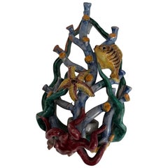 Lampada da parete Ceramica di Vietri decorata a mano 1960