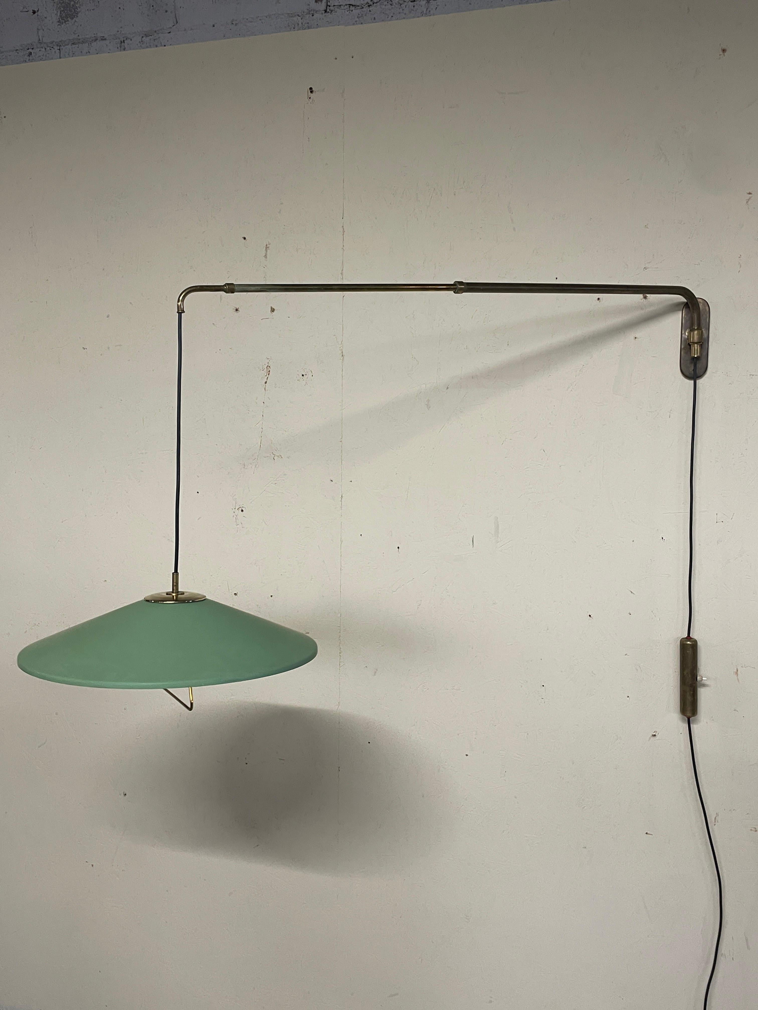 Wall lamp with extendable arm, in the Arredoluce style, 1940s-50s For Sale 4