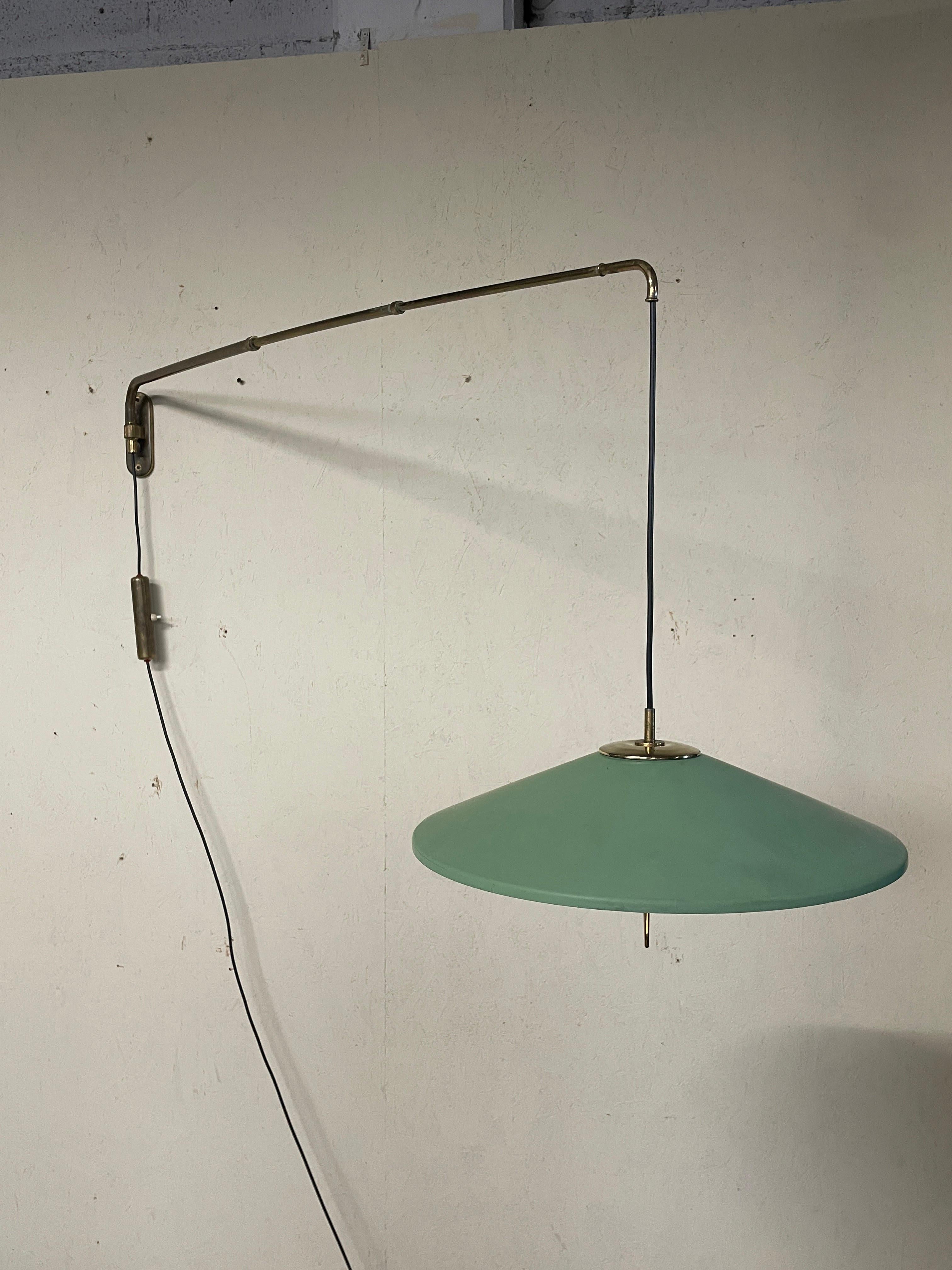 Wall lamp with extendable arm, in the Arredoluce style, 1940s-50s For Sale 7