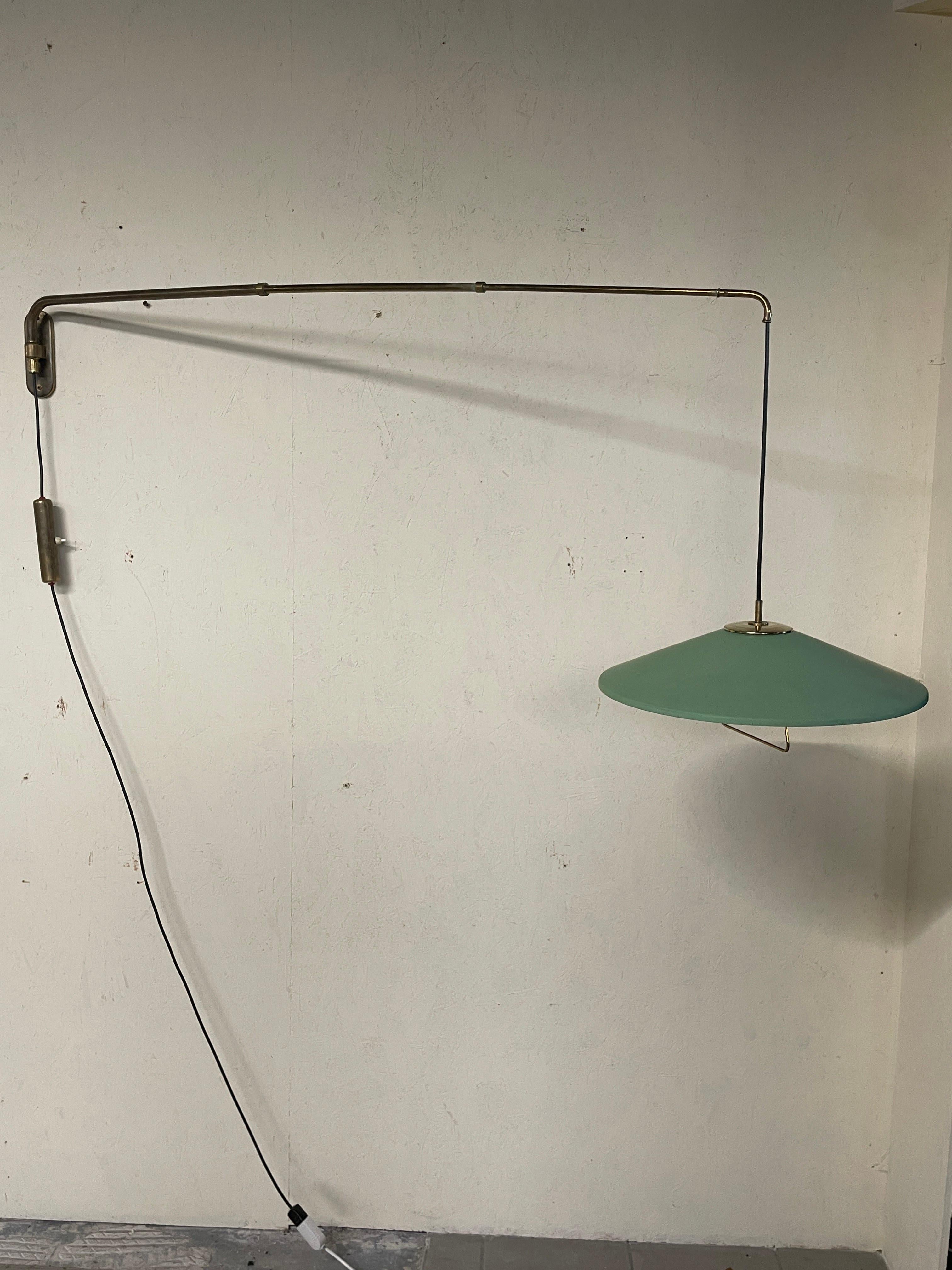 Wall lamp with extendable arm, in the Arredoluce style, 1940s-50s For Sale 8