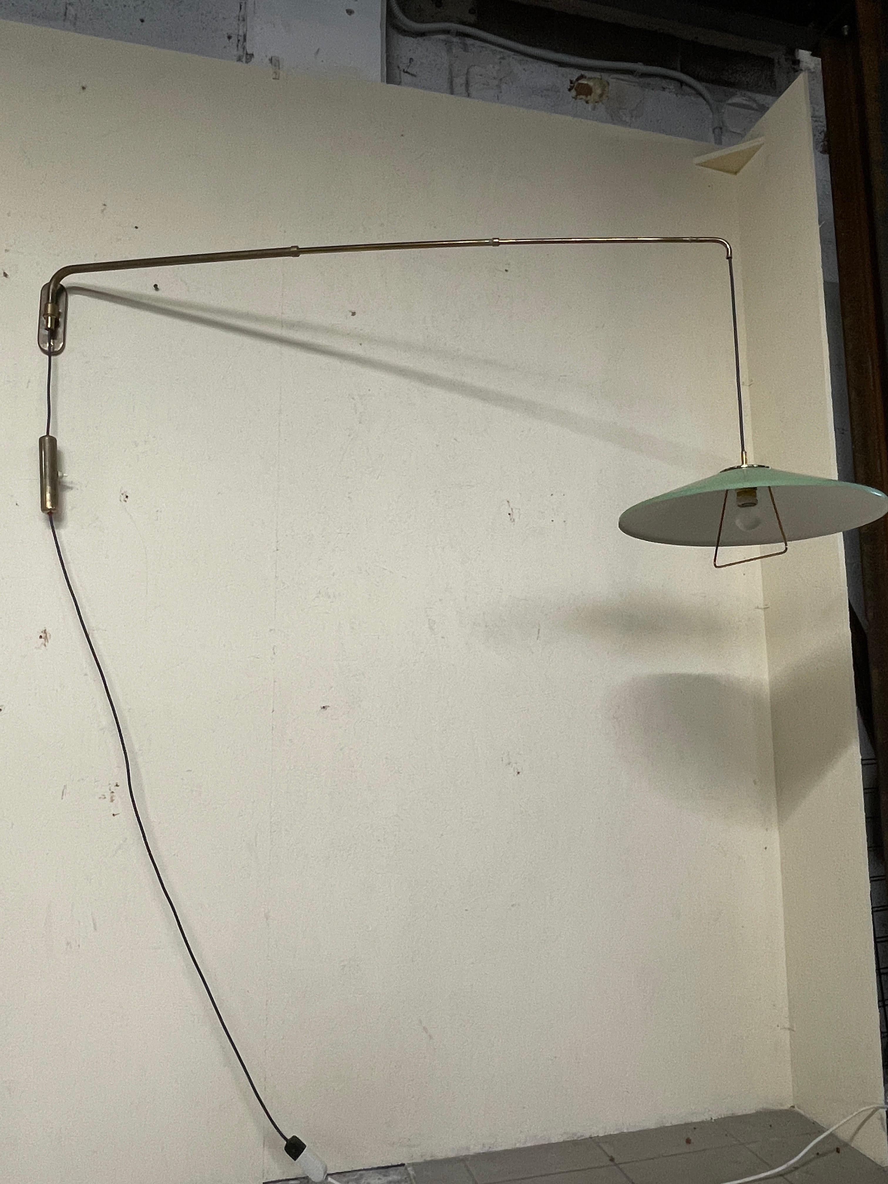Wall lamp with extendable arm, in the Arredoluce style, 1940s-50s For Sale 9