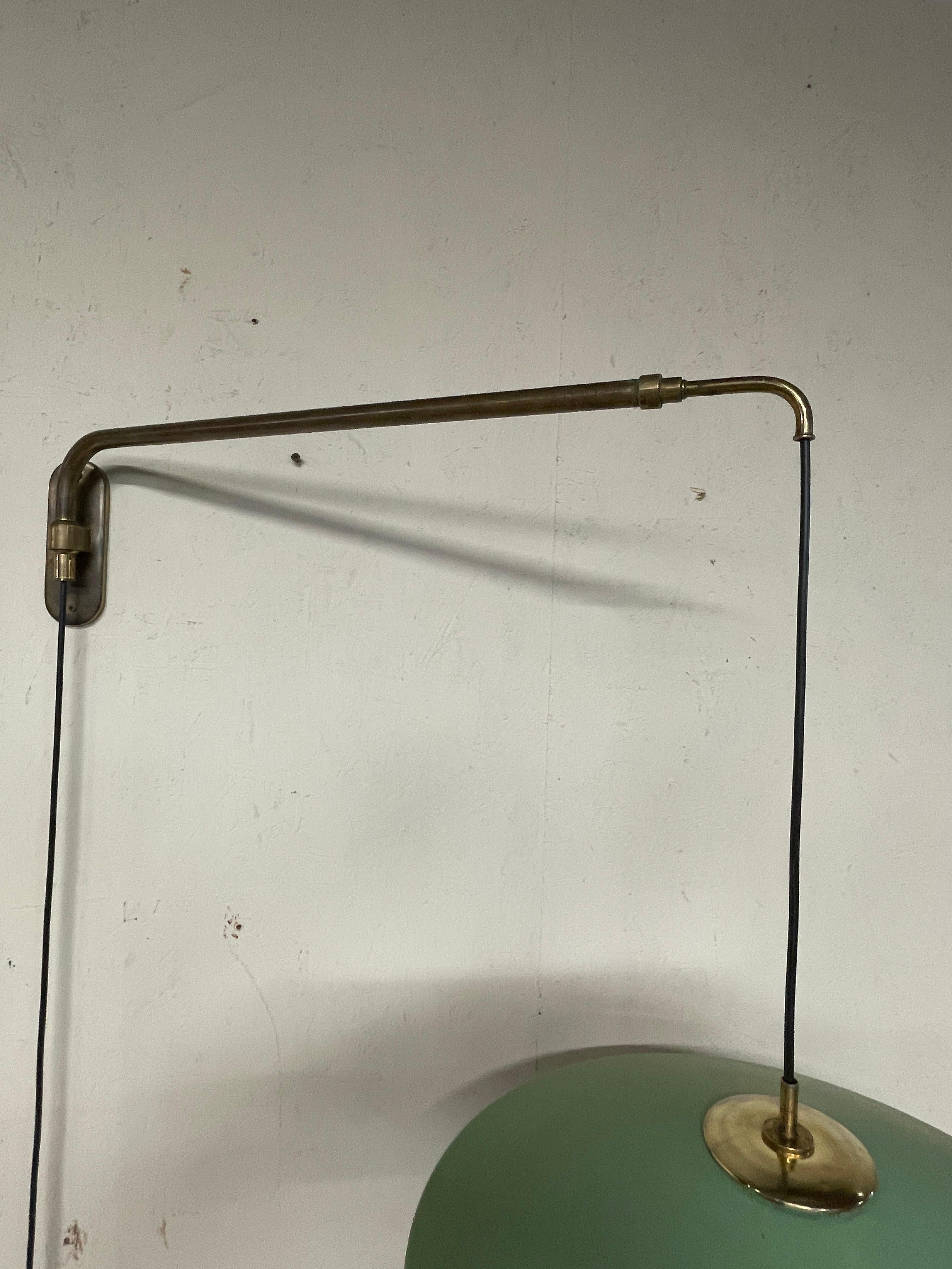 Wall lamp with extendable arm, in the Arredoluce style, 1940s-50s For Sale 11