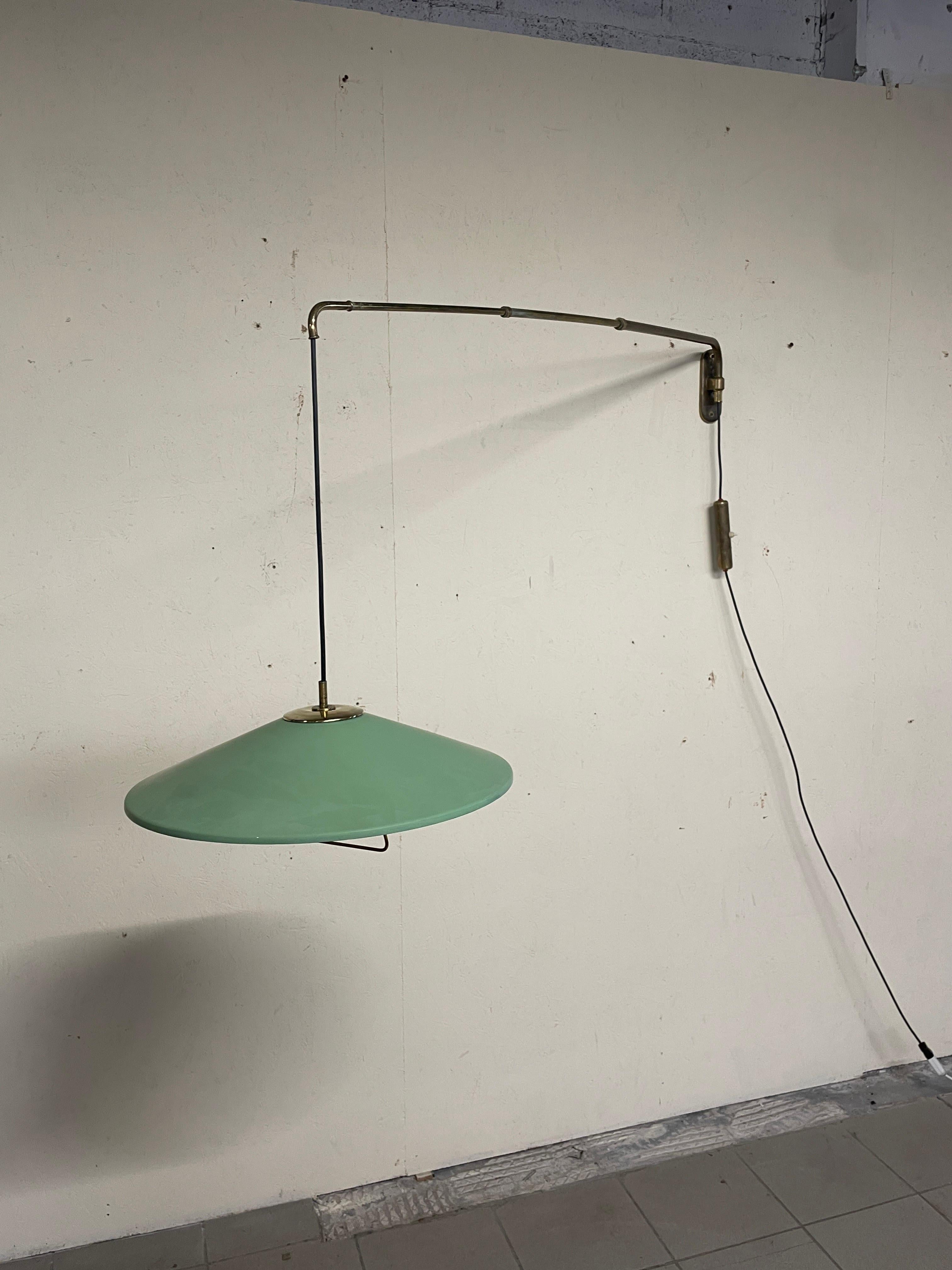 Italian Wall lamp with extendable arm, in the Arredoluce style, 1940s-50s For Sale
