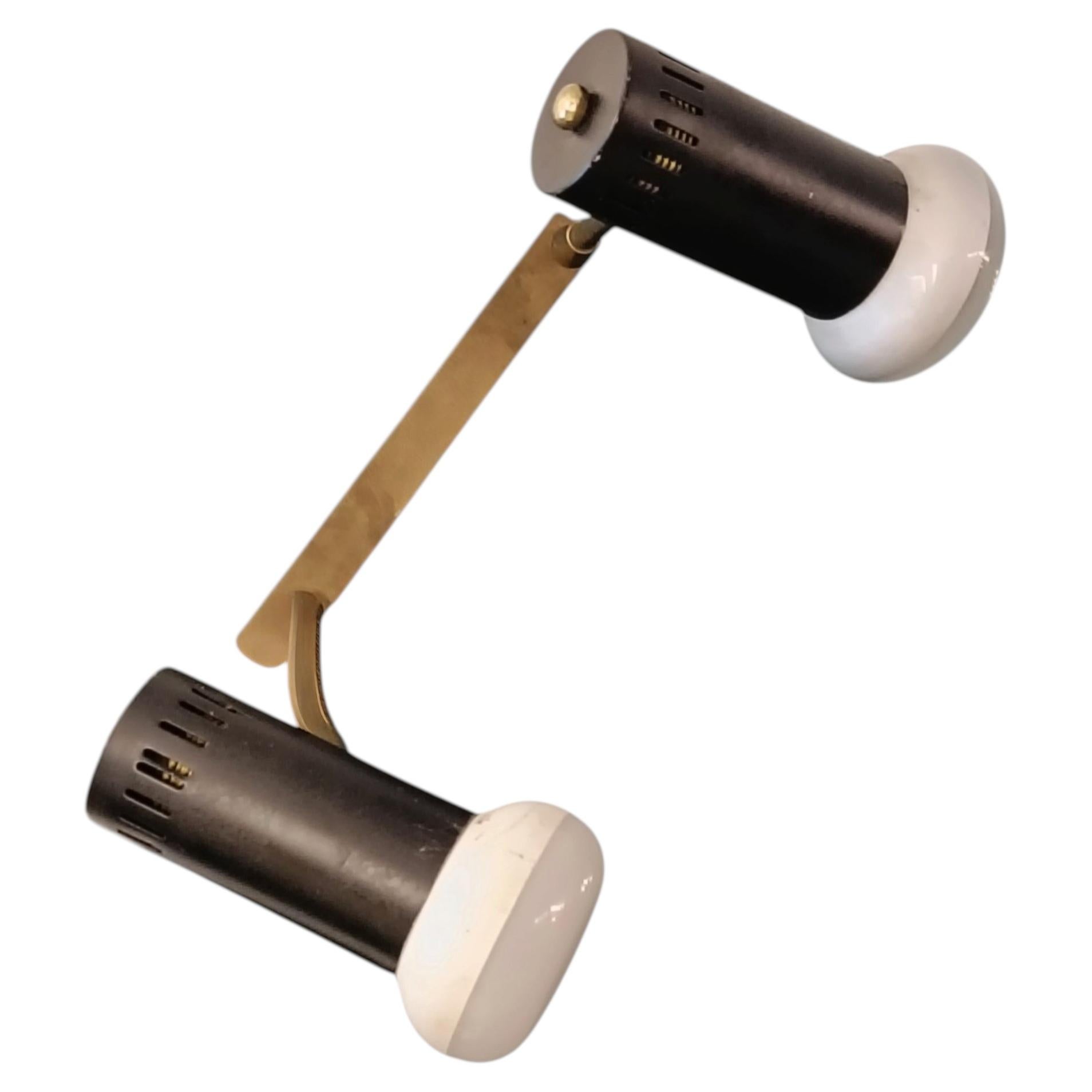 Wall Lamp with Two Adjustable Spotlights, Italy 1960s For Sale