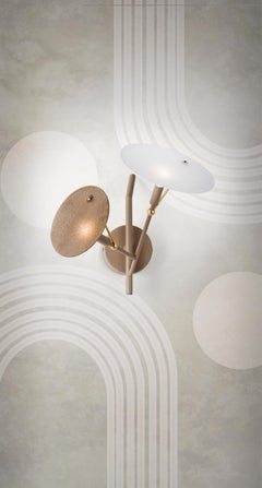 DP wall lamp with white and bronze glass