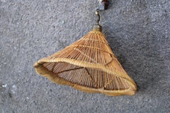 Extendable wall lamp with rattan dome Italy 1950s