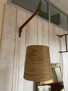 Wandleuchte aus Teakholz, 1960er Jahre