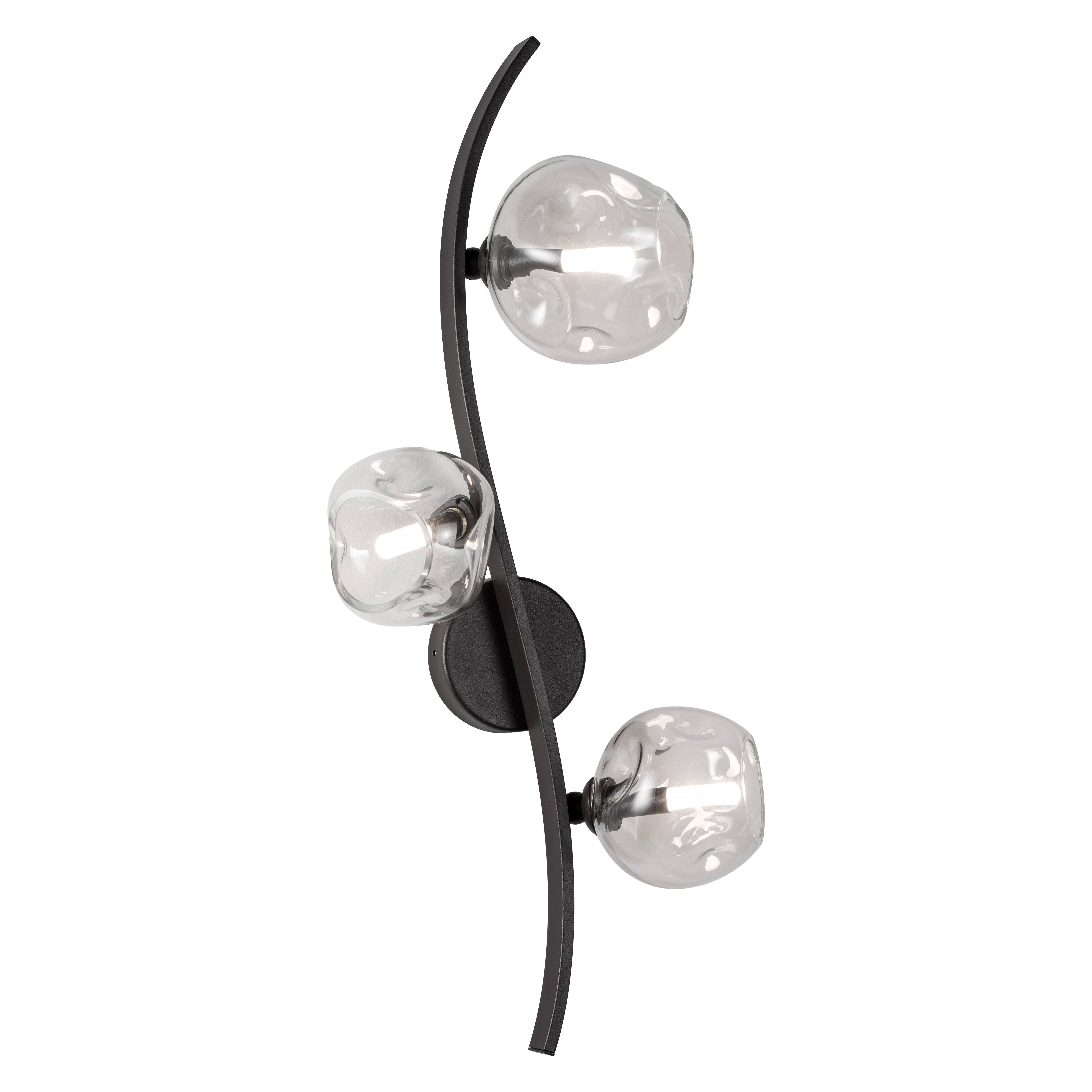 Nature wall lamp Colombia finish with clear Murano glass For Sale