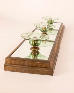 Vintage 1950s brass and glass wall or ceiling lamp Italian design