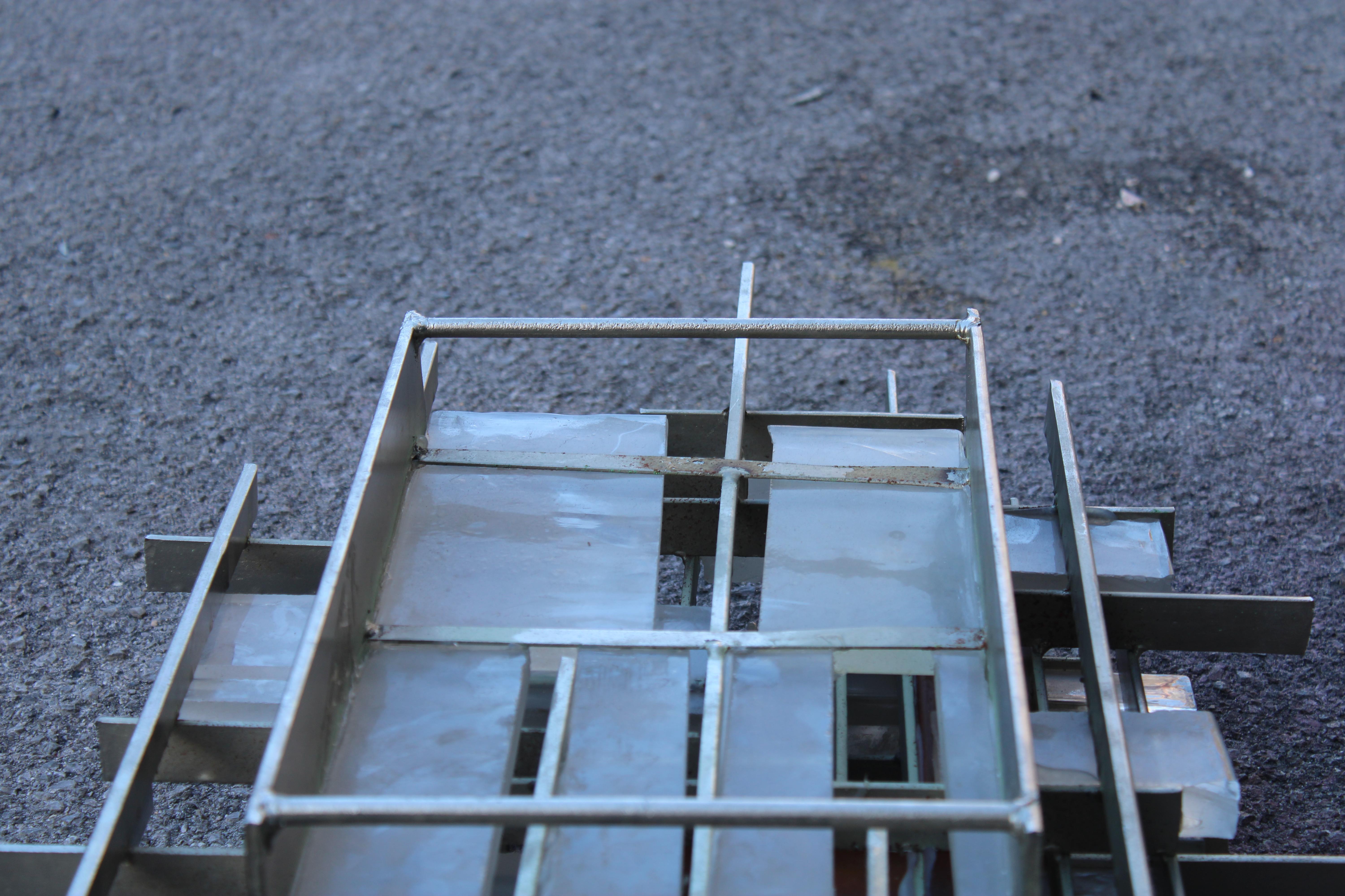 Poliarte Brutalista Minimalista Italia años 60 Murano y Metal Lámpara de Pared en venta 12