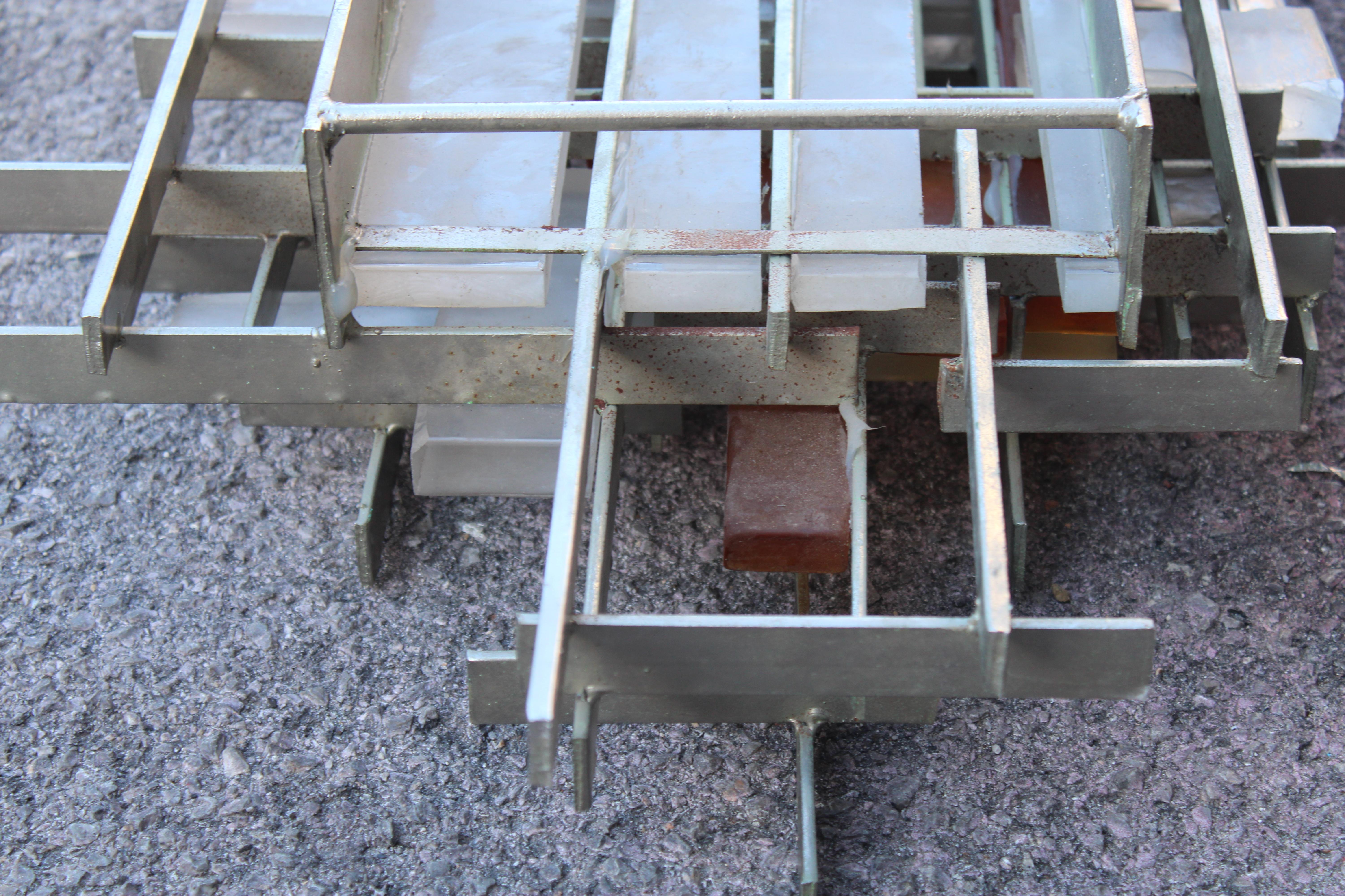 Poliarte Brutalista Minimalista Italia años 60 Murano y Metal Lámpara de Pared en venta 13