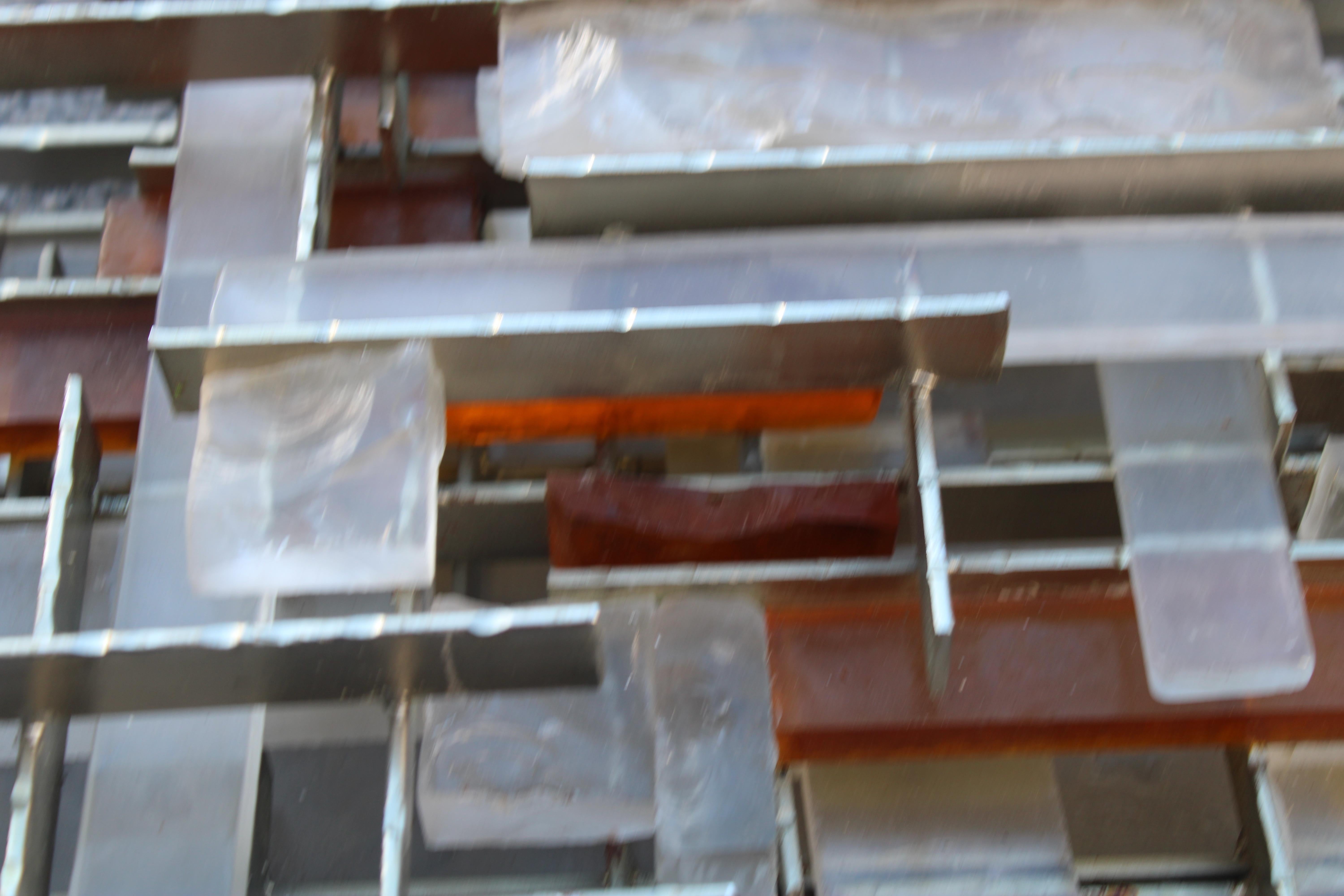 Poliarte Brutalista Minimalista Italia años 60 Murano y Metal Lámpara de Pared en Bueno estado para la venta en Palermo, Sicily