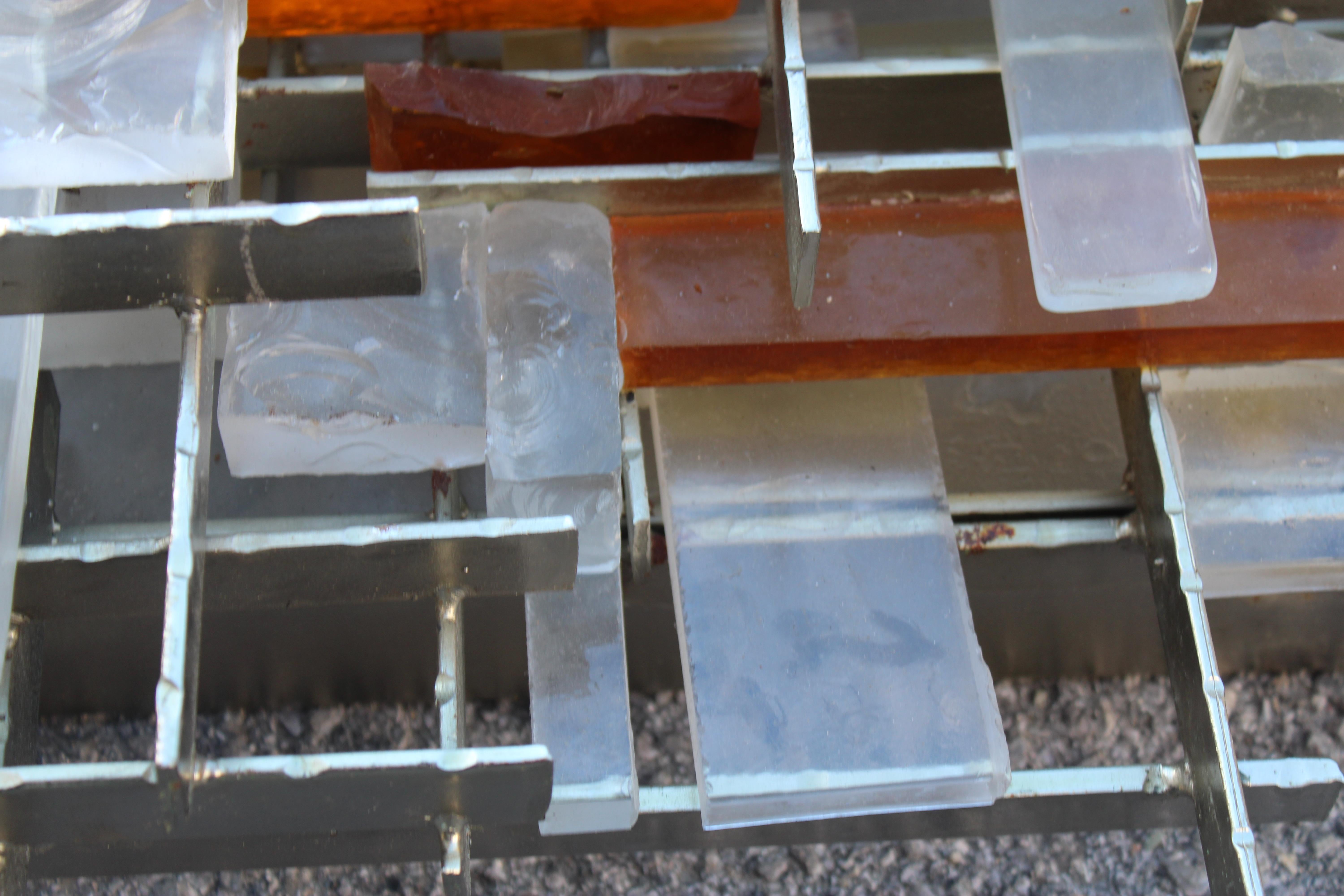 Poliarte Brutalista Minimalista Italia años 60 Murano y Metal Lámpara de Pared Mid-20th Century en venta