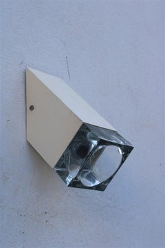 Sciolari Obliqua Beige Italy 1970s Murano Glass Wall Lamp