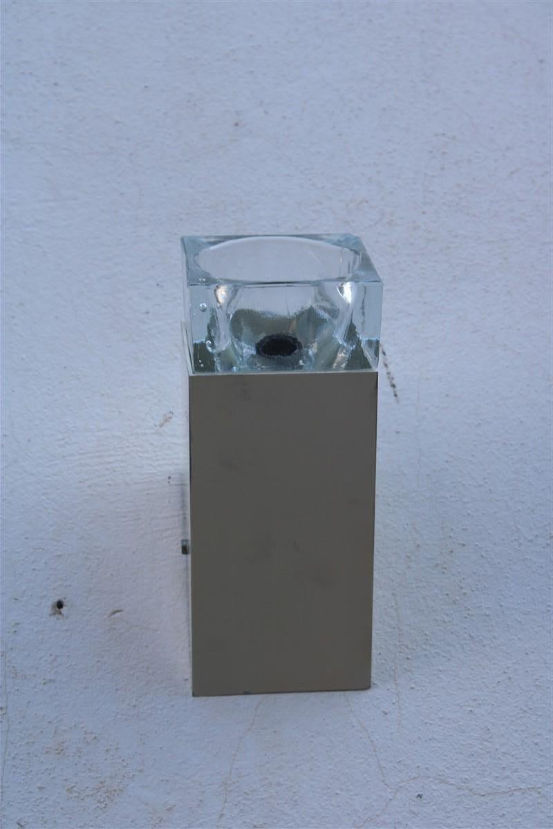 Late 20th Century Sciolari Obliqua Beige Italy 1970s Murano Glass Wall Lamp  For Sale