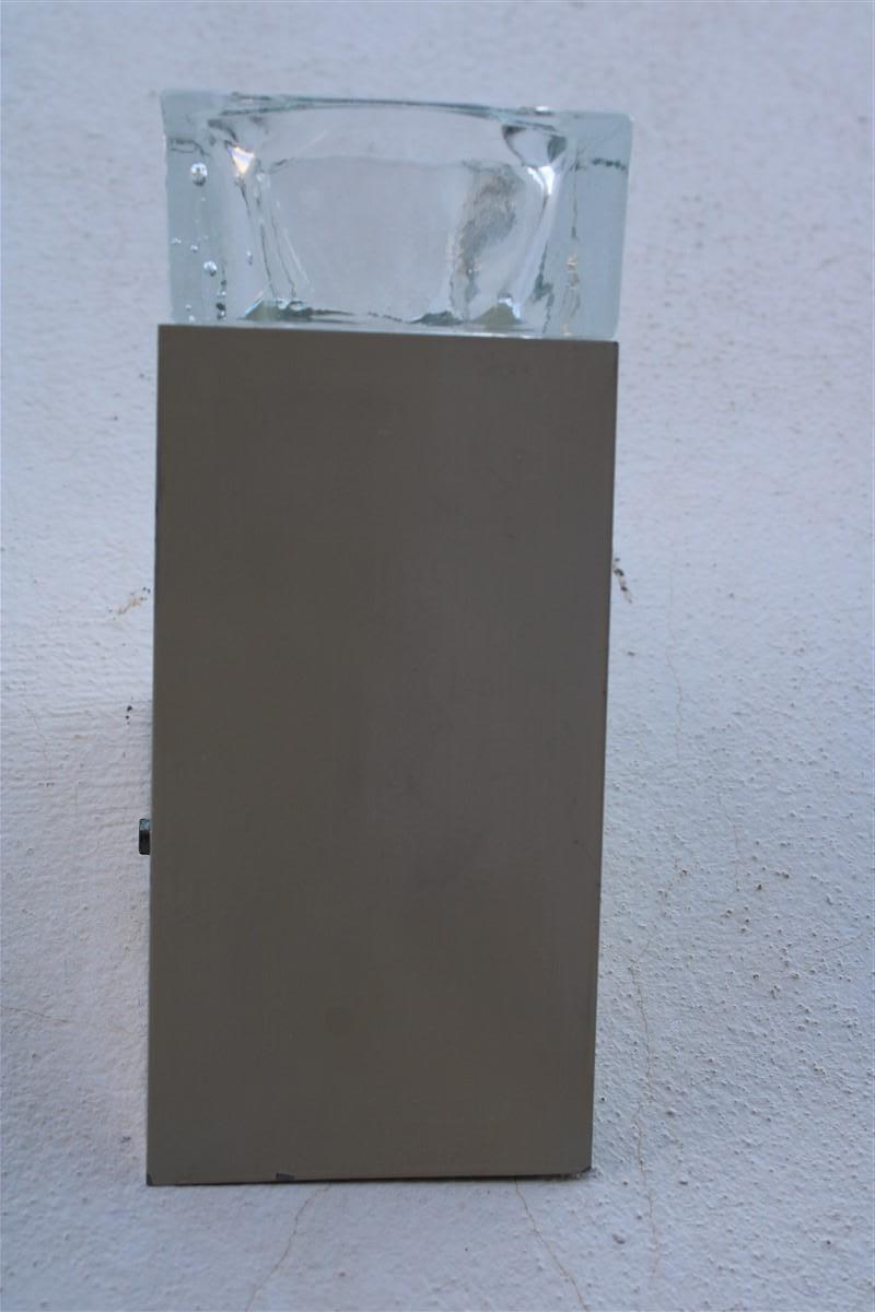 Sciolari Obliqua Beige Italy 1970s Murano Glass Wall Lamp  For Sale 2