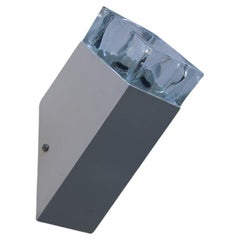 Sciolari Obliqua White Italy 1970s Murano Glass Wall Lamp