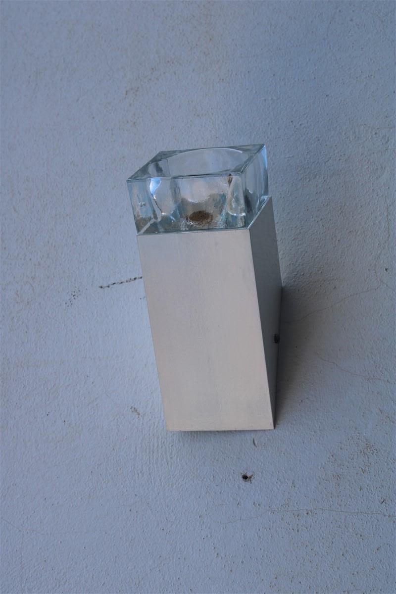 Sciolari Obliqua White Italy 1970s Murano Glass Wall Lamp  For Sale 2