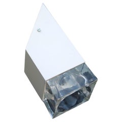 Sciolari Obliqua Wandleuchte Weiß Italien 1970 Muranoglas