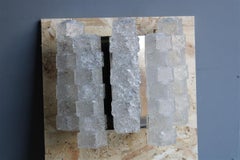zeroquattro Milano Wall Lamp in Metal and Cubic Glass 1970