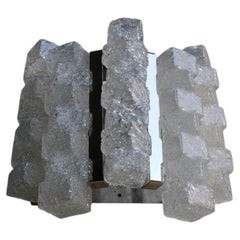 zeroquattro Milano Wall Lamp in Metal and Cubic Glass 1970