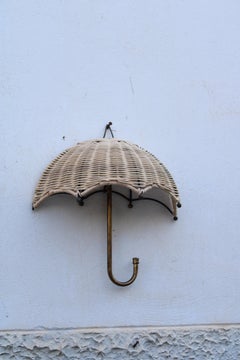 Mid-Century Italian Design Bamboo and Brass Table Lamp