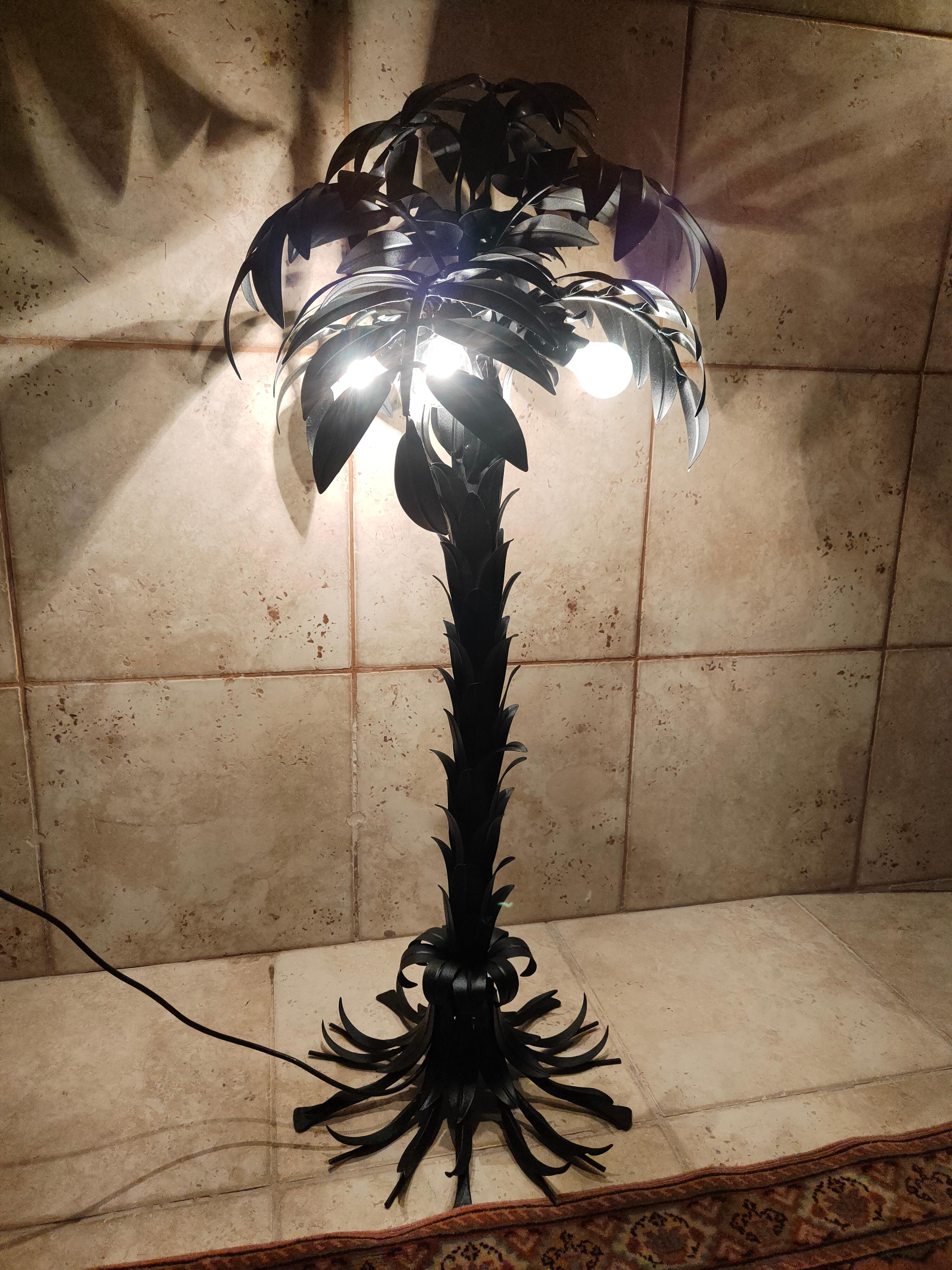 hollywood regency stehlampe in palmenform design hans kogl 1970er im Angebot 3