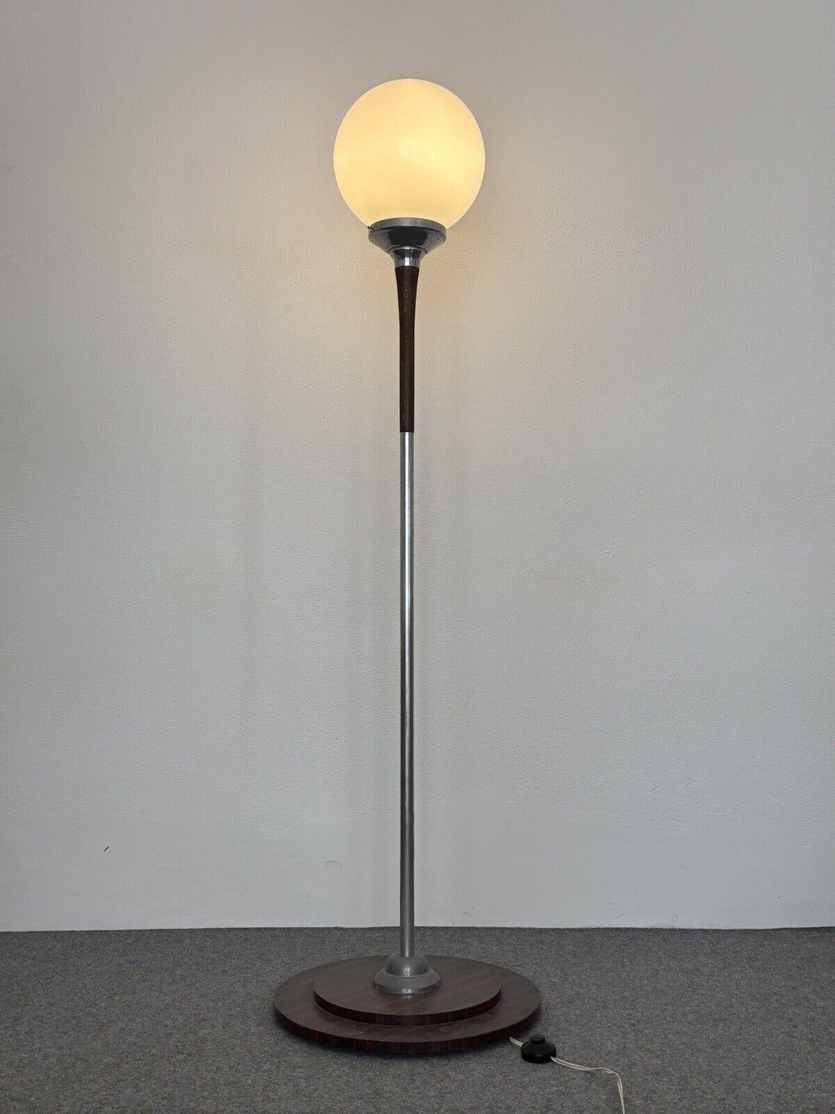 Italian Teak Floor Lamp Globe Modern Design 1969's For Sale