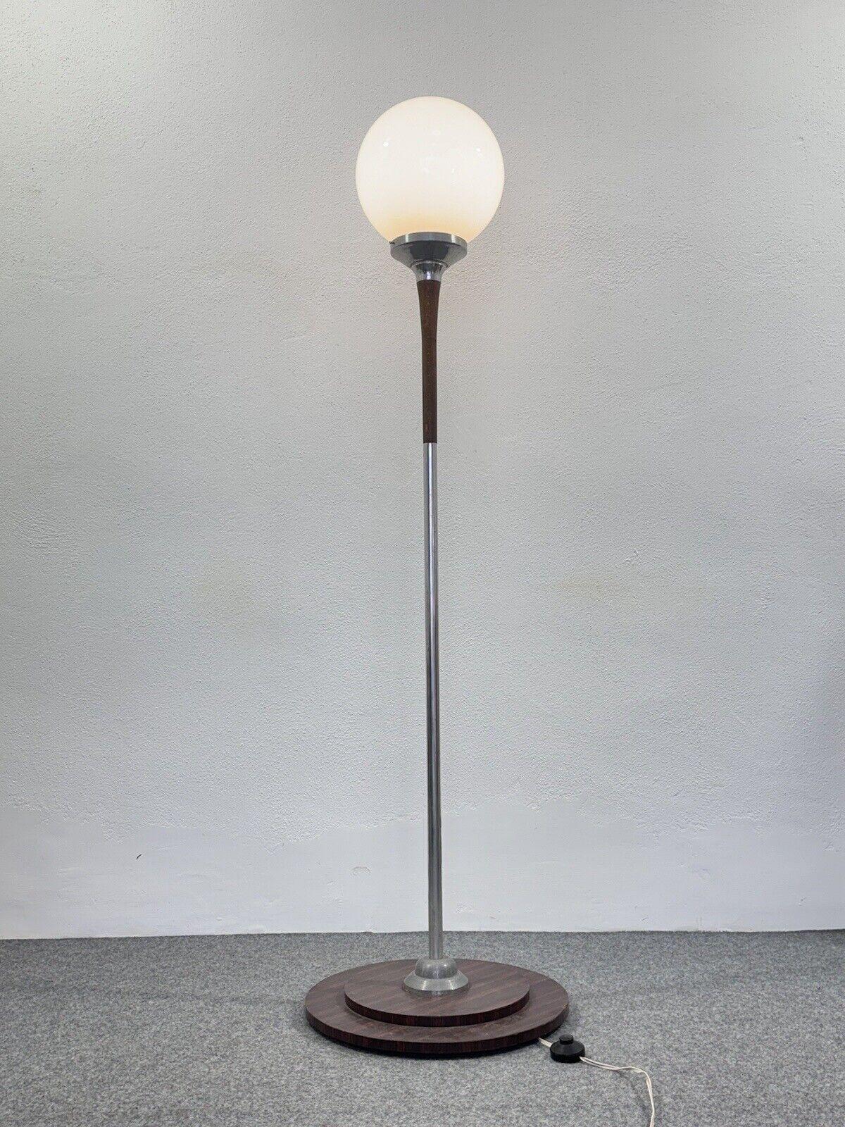 Steel Teak Floor Lamp Globe Modern Design 1969's For Sale