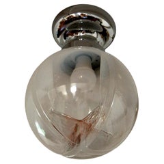 Chromed ceiling lamp, Murano blown glass, Italy 1960s