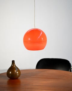 Orange space age style ceiling lamp, 1960s