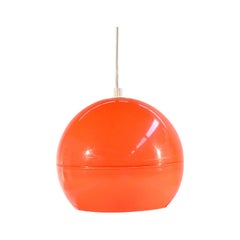 Orange space age style ceiling lamp, 1960s