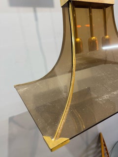 Deckenleuchte aus Glas und Messing, 1960er Jahre