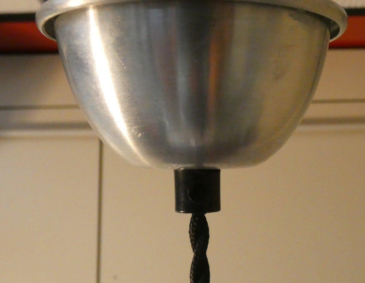 Opal glass and iron ceiling lamp, Italy 1950s For Sale 3