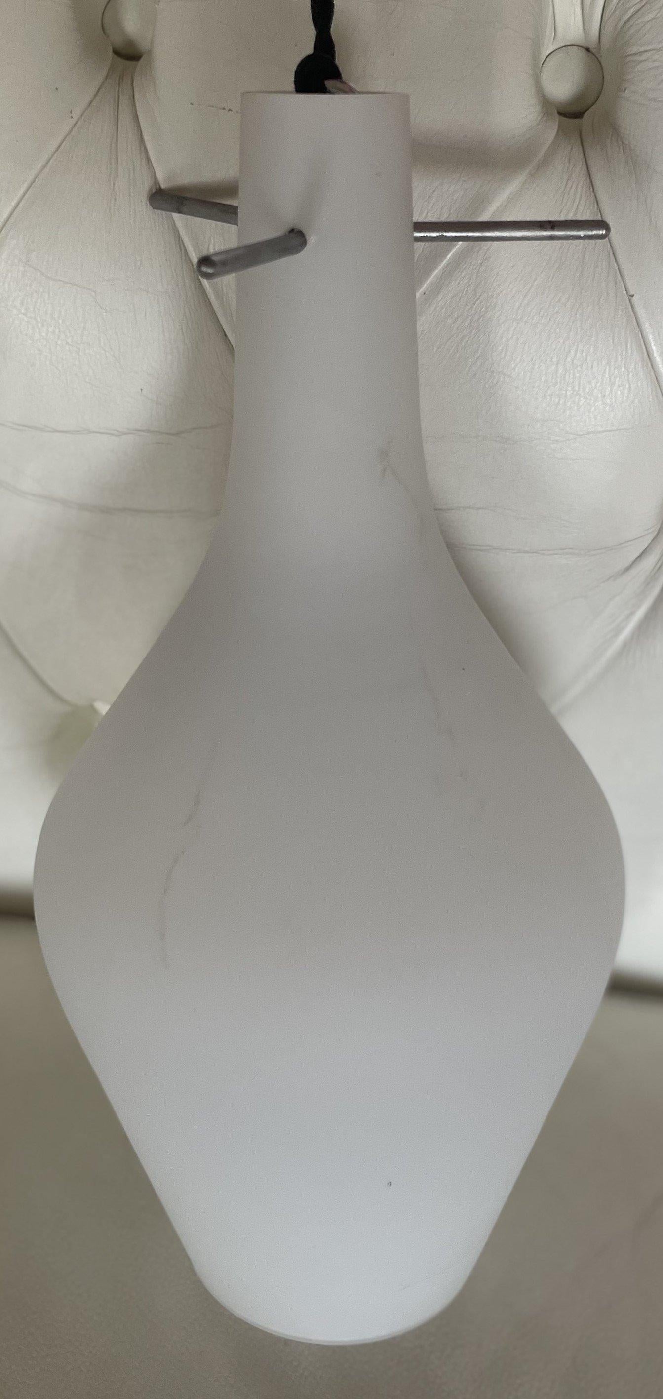 Opal glass and iron ceiling lamp, Italy 1950s For Sale 4